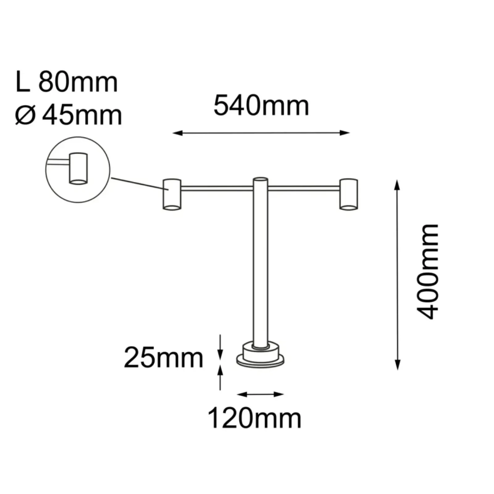 Sklep Kaja Dwuramienna lampa ogrodowa 40cm ANT 9921 NISEKO | Kaja Oświetlenie* Lampy Ogrodowe Stojące