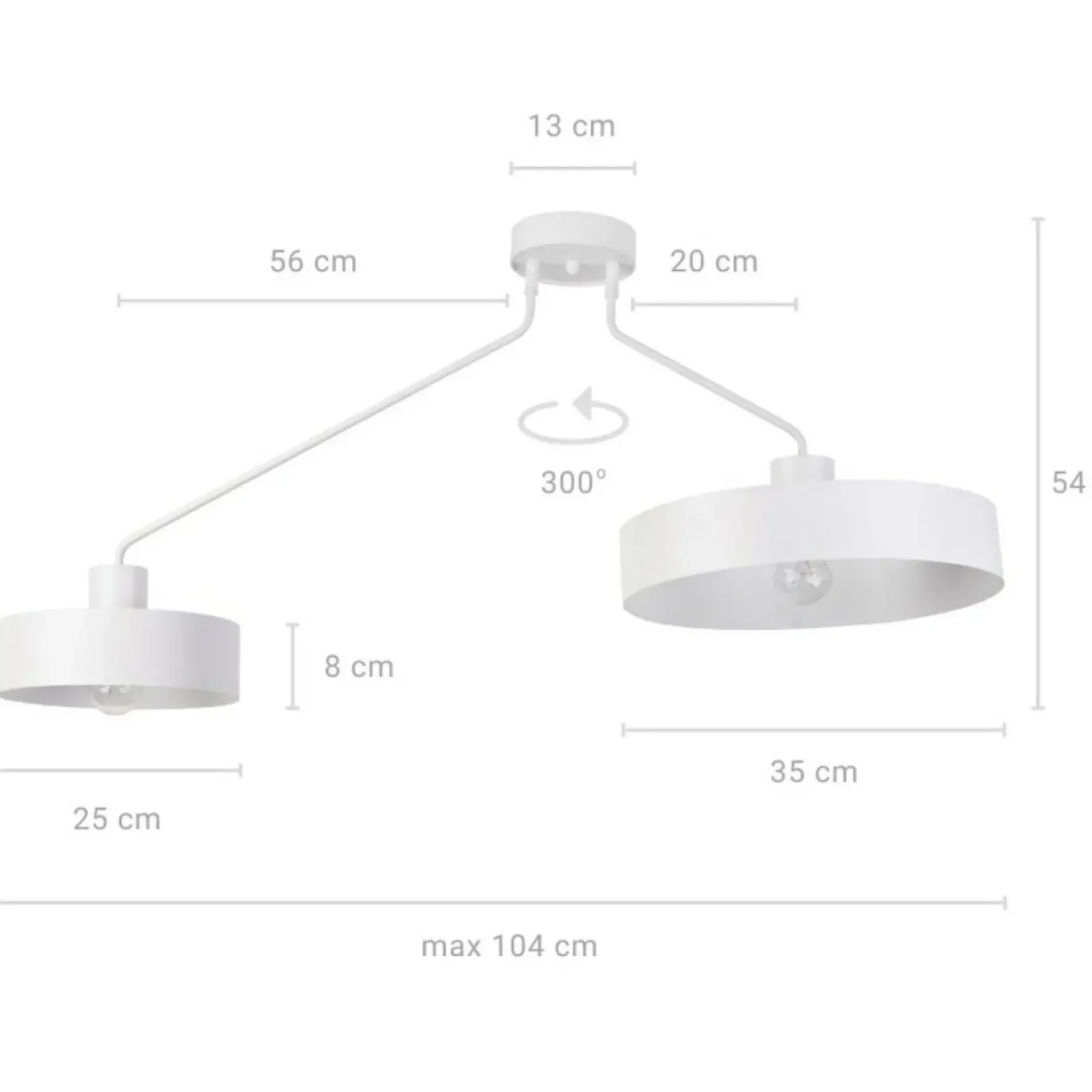 Sklep Kaja Dwuramienna lampa sufitowa z różnymi kloszami SIG 31532 z serii JUMBO biały Cheap