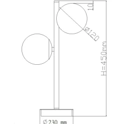 Sklep Kaja Dwuramienna lampka idealna na szafkę nocną LP-002/2T BK z serii DORADO* Nowoczesne Lampki Stołowe