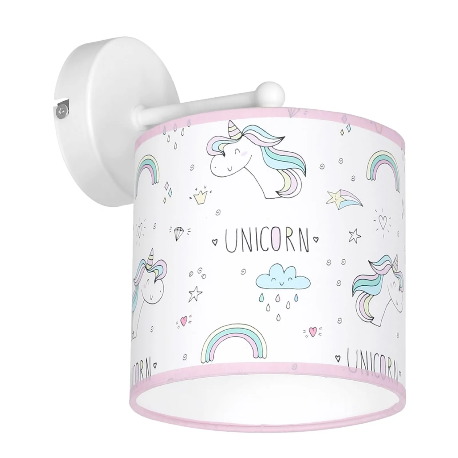 Sklep Kaja Dziecięcy, kolorowy kinkiet ścienny z abażurem MLP4940 z serii UNICORN | Kaja Oś* Kinkiety Tradycyjne
