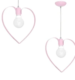 Sklep Kaja Dziewczęca, różowa lampa wisząca serce MLP9953 AMORE | Kaja Shop