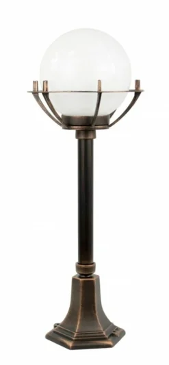 Sklep Kaja Efektowna lampa ogrodowa z koszyczkiem i kloszem K 5002/3/KPO* Lampy Ogrodowe Stojące
