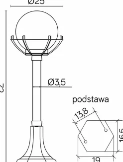 Sklep Kaja Efektowna lampa ogrodowa z koszyczkiem i kloszem K 5002/3/KPO* Lampy Ogrodowe Stojące