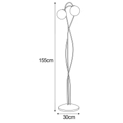 Sklep Kaja Efektowna lampa podłogowa z dwoma kloszami K-5119 z serii RUBI | Kaja* Lampy Podłogowe
