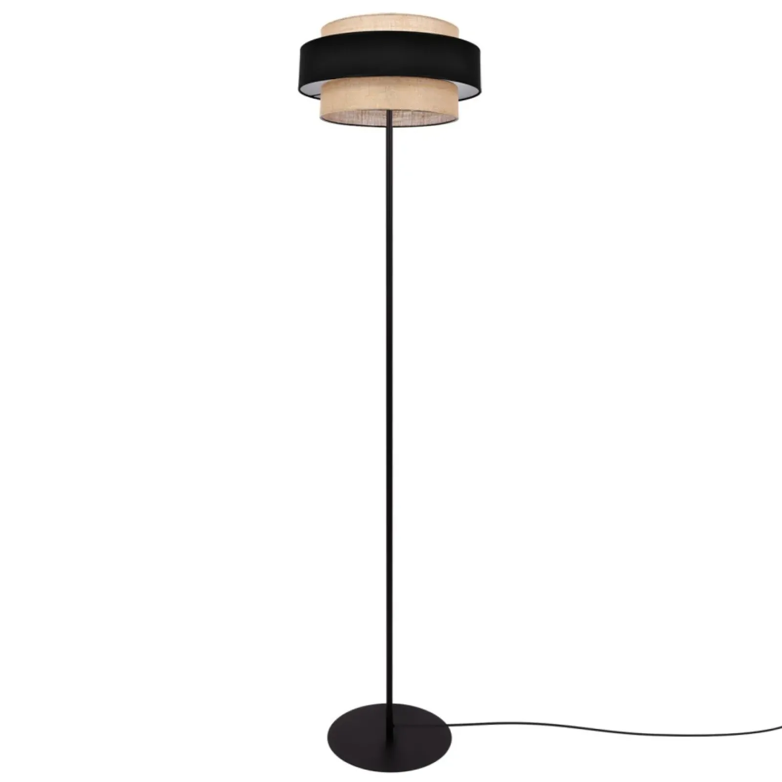 Sklep Kaja Efektowna lampa podłogowa z podwójnym abażurem K-5235 z serii GATO* Lampy Podłogowe Z Abażurem|Lampy Podłogowe