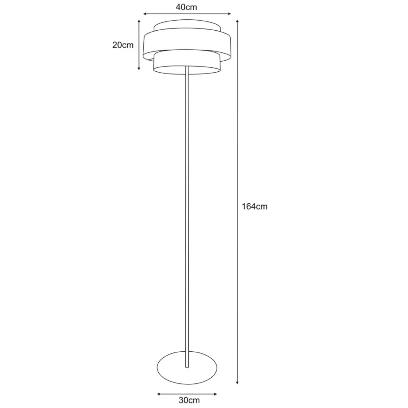 Sklep Kaja Efektowna lampa podłogowa z podwójnym abażurem K-5235 z serii GATO* Lampy Podłogowe Z Abażurem|Lampy Podłogowe