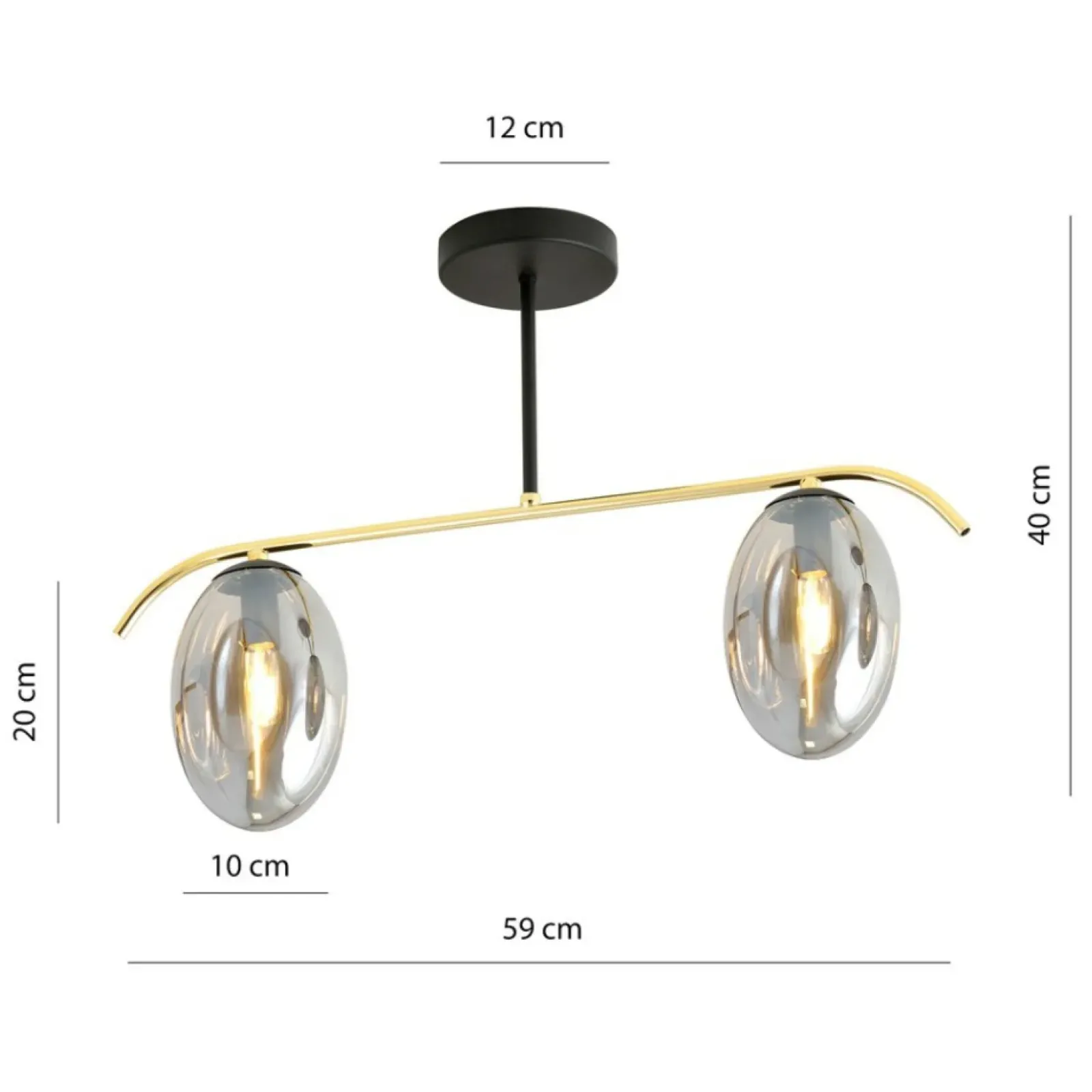Sklep Kaja Efektowna lampa sufitowa ze złotą konstrukcją 1280/2 z serii FINES Fashion