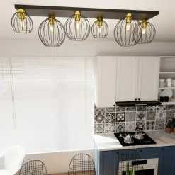 Sklep Kaja Efektowna lampa sufitowa, czarno-złota 1370/6 z serii NEST Sale