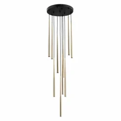 Sklep Kaja Efektowna lampa wisząca na antresolę TK 10118 PIANO BLACK GOLD | Kaja Best Sale