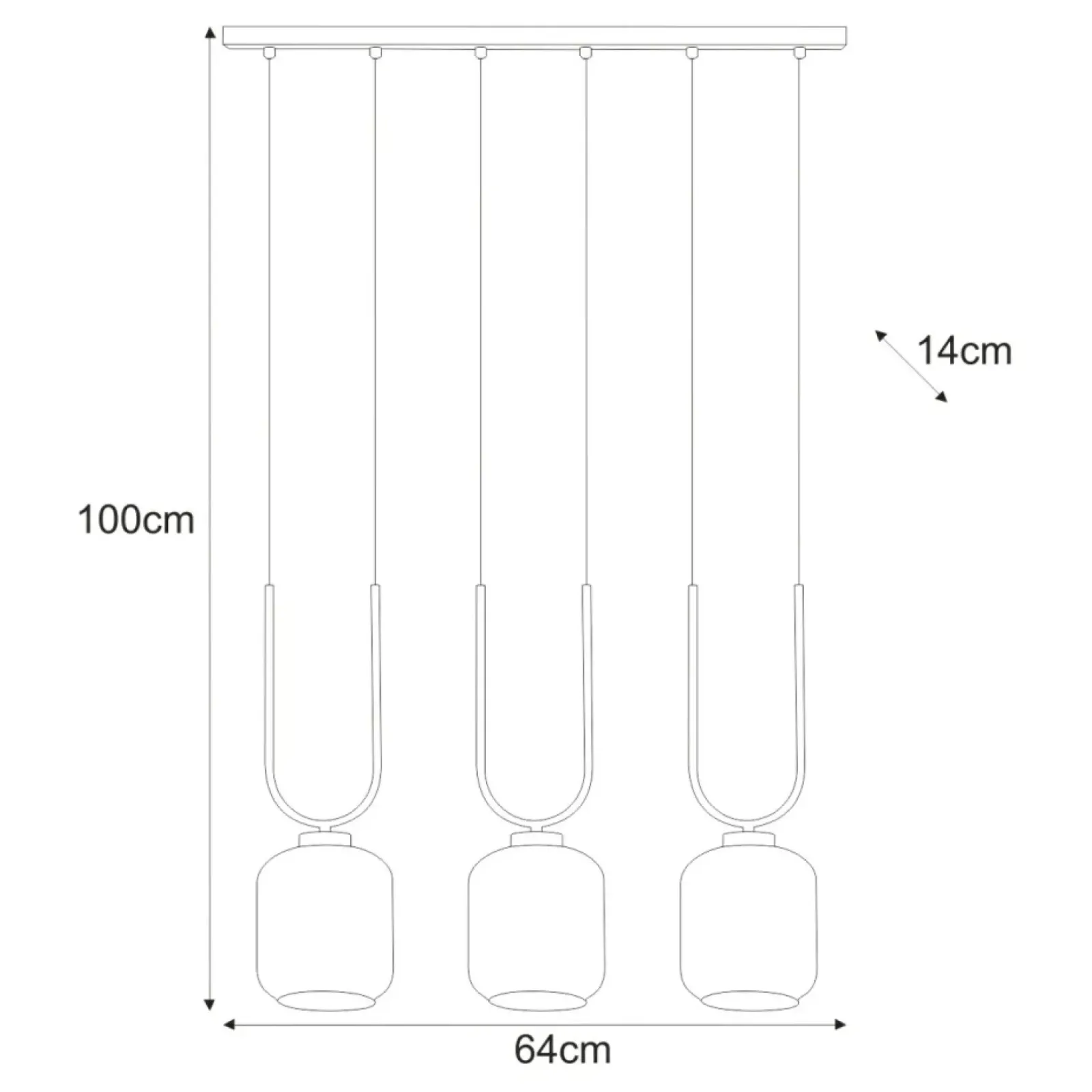 Sklep Kaja Efektowna lampa wisząca, trzy niezwykłe klosze K-5581 z serii CONI New