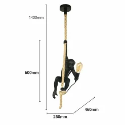 Sklep Kaja Efektowna lampa wisząca w kształcie małpy ABR-KAR-C MONKEY | Kaja czarny Discount