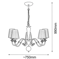 Sklep Kaja Efektowna lampa wisząca w stylu glamour ANT 8679 LILOSA | Kaja* Żyrandole Z Abażurem|Randole Tradycyjne