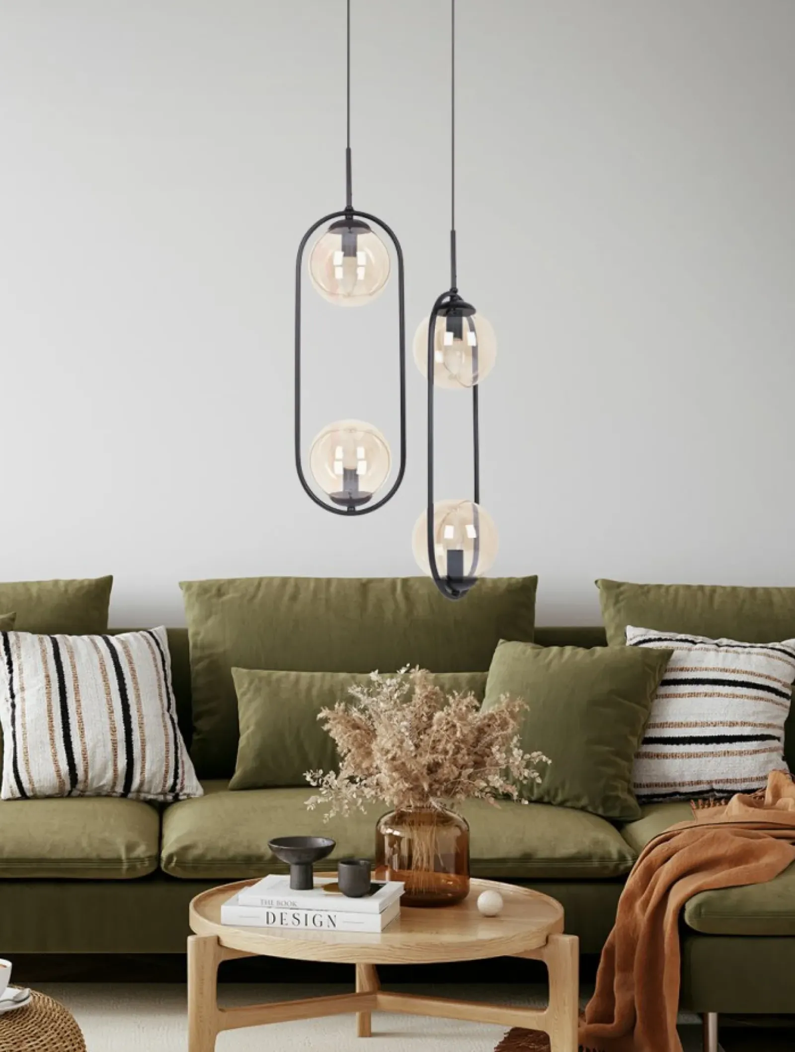 Sklep Kaja Efektowna lampa wisząca z bursztynowymi kloszami K-5121 z serii VENTA Flash Sale