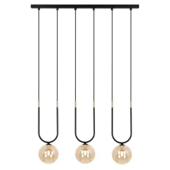 Sklep Kaja Efektowna lampa wisząca z bursztynowymi kloszami K-5596 z serii GOLDI Discount