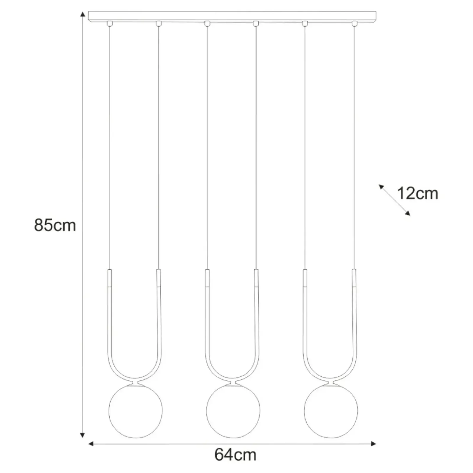 Sklep Kaja Efektowna lampa wisząca z bursztynowymi kloszami K-5596 z serii GOLDI Discount