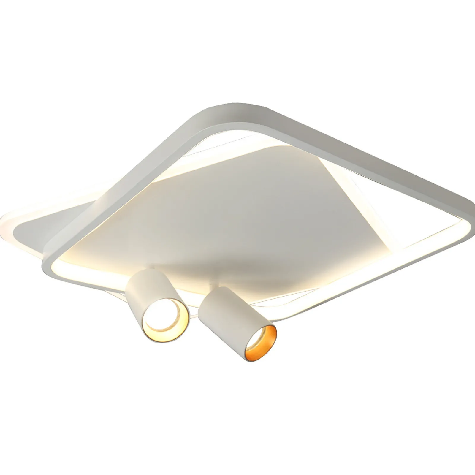Sklep Kaja Efektowna, ledowa lampa sufitowa LP-0612/2C SQUARE WH PARMA | Kaja* Plafony Nowoczesne|Lampy Led