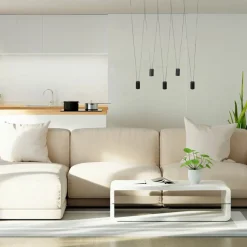 Sklep Kaja Efektowna, liniowa lampa wisząca z tubami LP-432/5P BK TOLEDO | Kaja Sale