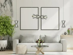 Sklep Kaja Efektowna, nowoczesna lampa wisząca PND-63849-2-BK SANKE | Kaja Fashion