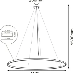Sklep Kaja Efektowna, złota lampa wisząca ⌀117cm 3000K ANT 5344 z serii AGA Flash Sale