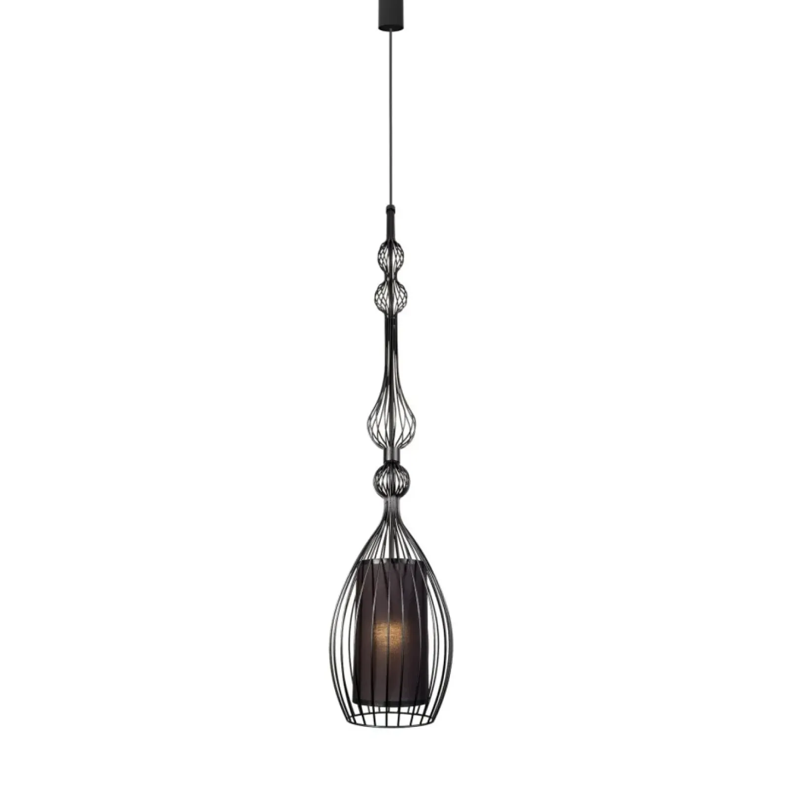 Sklep Kaja Ekstrawagancka lampa wisząca z drucianą oprawą 8864 | Kaja Oświetlenie czarny Clearance