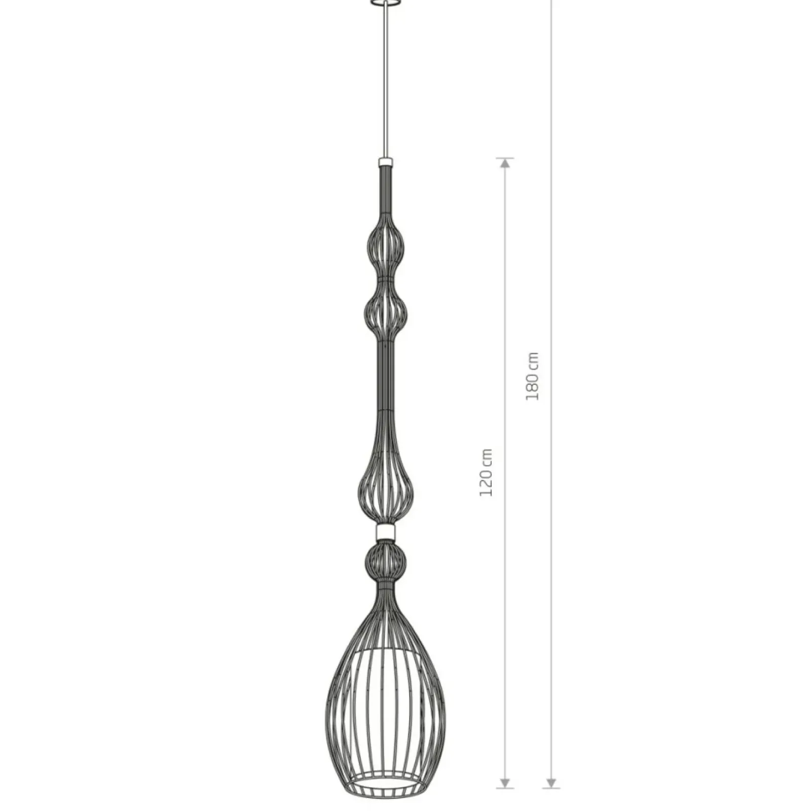 Sklep Kaja Ekstrawagancka lampa wisząca z drucianą oprawą 8864 | Kaja Oświetlenie czarny Clearance