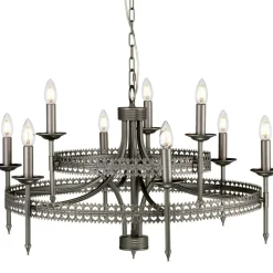 Sklep Kaja Ekstrawagancka lampa wisząca, rdzawe żelazo CROWN9 z serii CROWN* Randole Tradycyjne