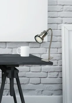 Sklep Kaja Elastyczna, srebrna lampka biurkowa 41-60020 ARKON | Kaja Oświetlenie* Lampki Biurkowe