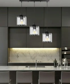 Sklep Kaja Elegancka, czarna lampa wisząca na listwie 33-21120 GLASSIA | Kaja Flash Sale