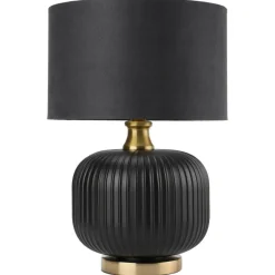 Sklep Kaja Elegancka, czarno-złota lampka stołowa LP-1515/1T SMALL z serii TAMIZA* Lampki Stołowe Z Abażurem|Nowoczesne Lampki Stołowe