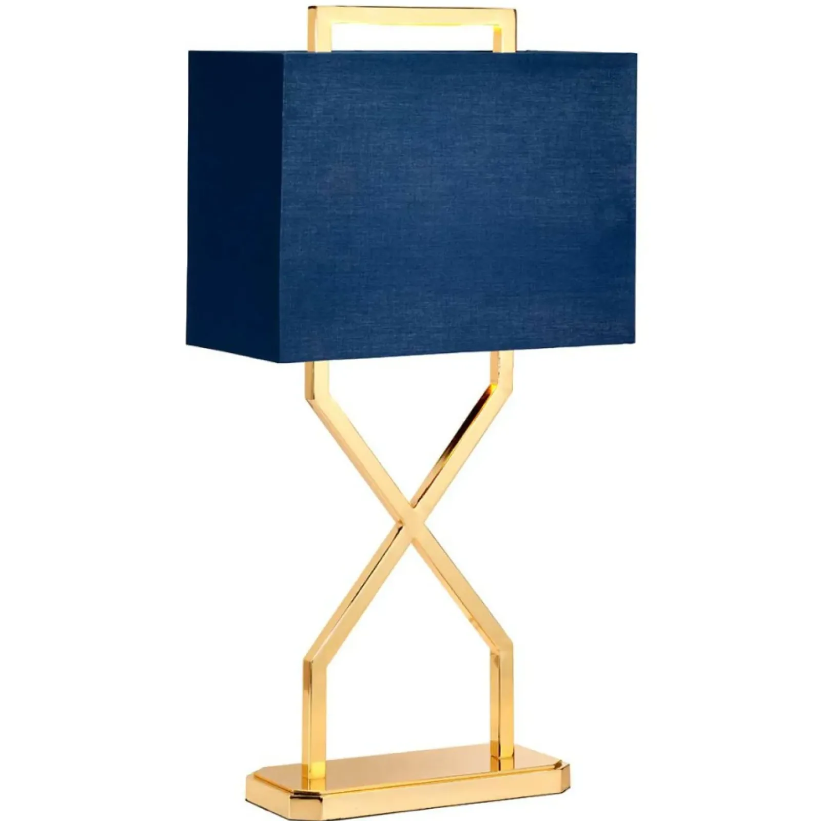 Sklep Kaja Elegancka, granatowa lampa stołowa CROSS-TL z serii CROSS* Lampki Stołowe Z Abażurem|Tradycyjne Lampki Stołowe