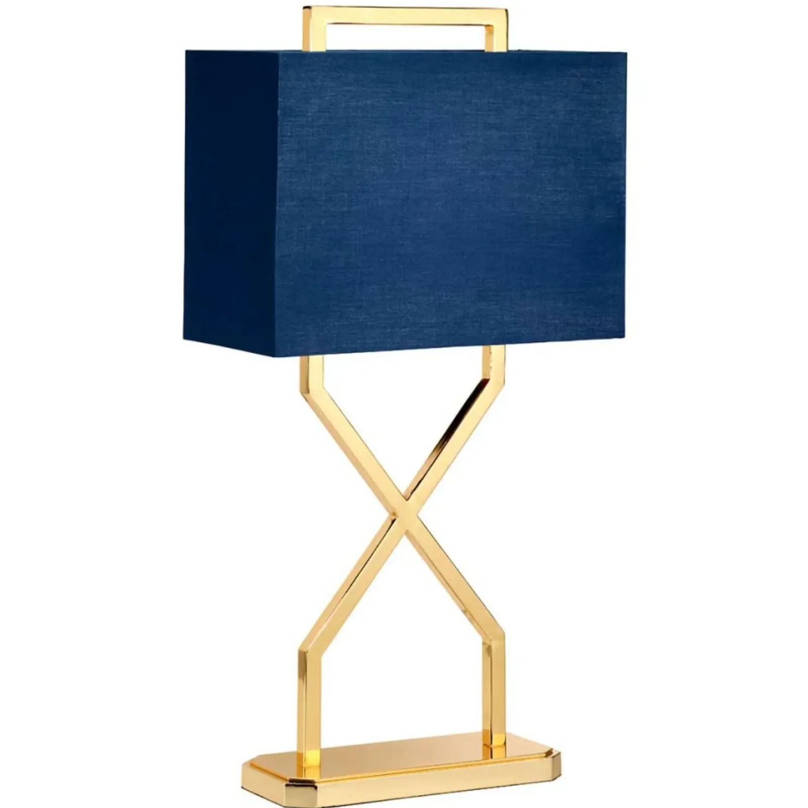 Sklep Kaja Elegancka, granatowa lampa stołowa CROSS-TL z serii CROSS* Lampki Stołowe Z Abażurem|Tradycyjne Lampki Stołowe