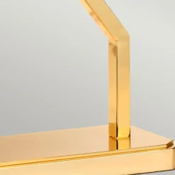 Sklep Kaja Elegancka, granatowa lampa stołowa CROSS-TL z serii CROSS* Lampki Stołowe Z Abażurem|Tradycyjne Lampki Stołowe