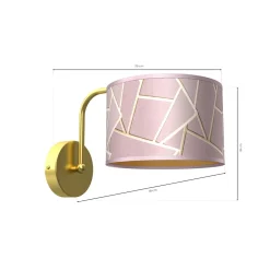 Sklep Kaja Elegancka lampa ścienna, różowy kinkiet MLP7583 z serii ZIGGY | Kaja Oświetlenie* Kinkiety Tradycyjne