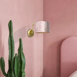Sklep Kaja Elegancka lampa ścienna, różowy kinkiet MLP7583 z serii ZIGGY | Kaja Oświetlenie* Kinkiety Tradycyjne