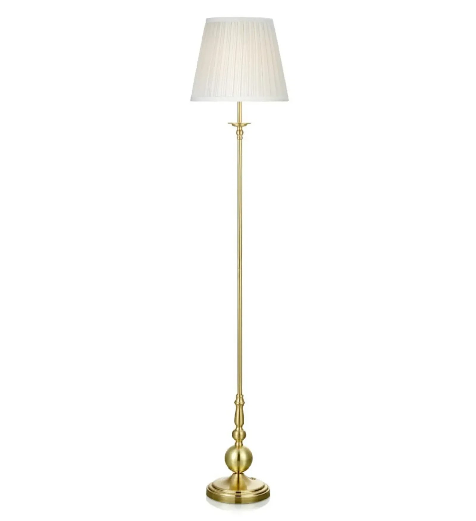 Sklep Kaja Elegancka lampa podłogowa ze złotą oprawą 106322 | Kaja Oświetlenie* Lampy Podłogowe Z Abażurem|Tradycyjne Lampy Podłogowe
