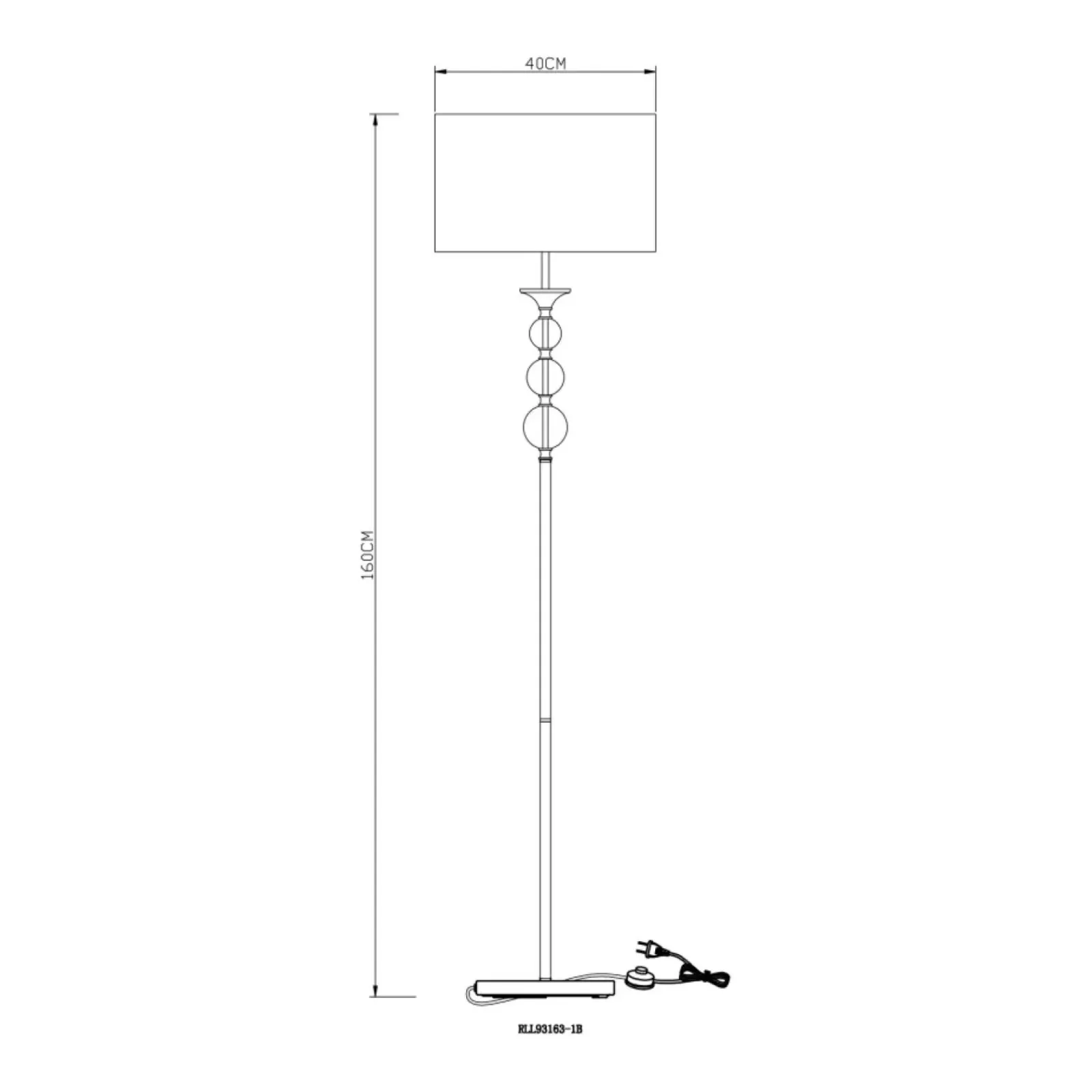 Sklep Kaja Elegancka lampa stojąca do stylowej sypialni RLL93163-1GW - REA II* Lampy Podłogowe Z Abażurem|Tradycyjne Lampy Podłogowe