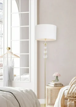 Sklep Kaja Elegancka lampa stojąca do stylowej sypialni RLL93163-1GW - REA II* Lampy Podłogowe Z Abażurem|Tradycyjne Lampy Podłogowe