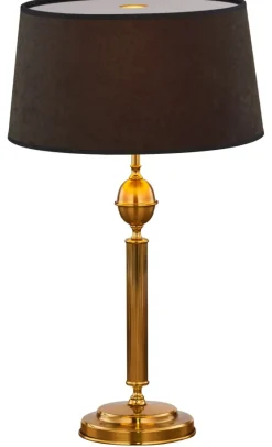 Sklep Kaja Elegancka lampa stołowa, czarno-złota JUP 1954 z serii BATUMI | Kaja* Lampki Stołowe Z Abażurem|Tradycyjne Lampki Stołowe