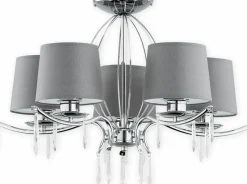 Sklep Kaja Elegancka lampa sufitowa z abażurami O2485 W5 CH AGILA | Kaja* Żyrandole Z Abażurem|Randole Tradycyjne
