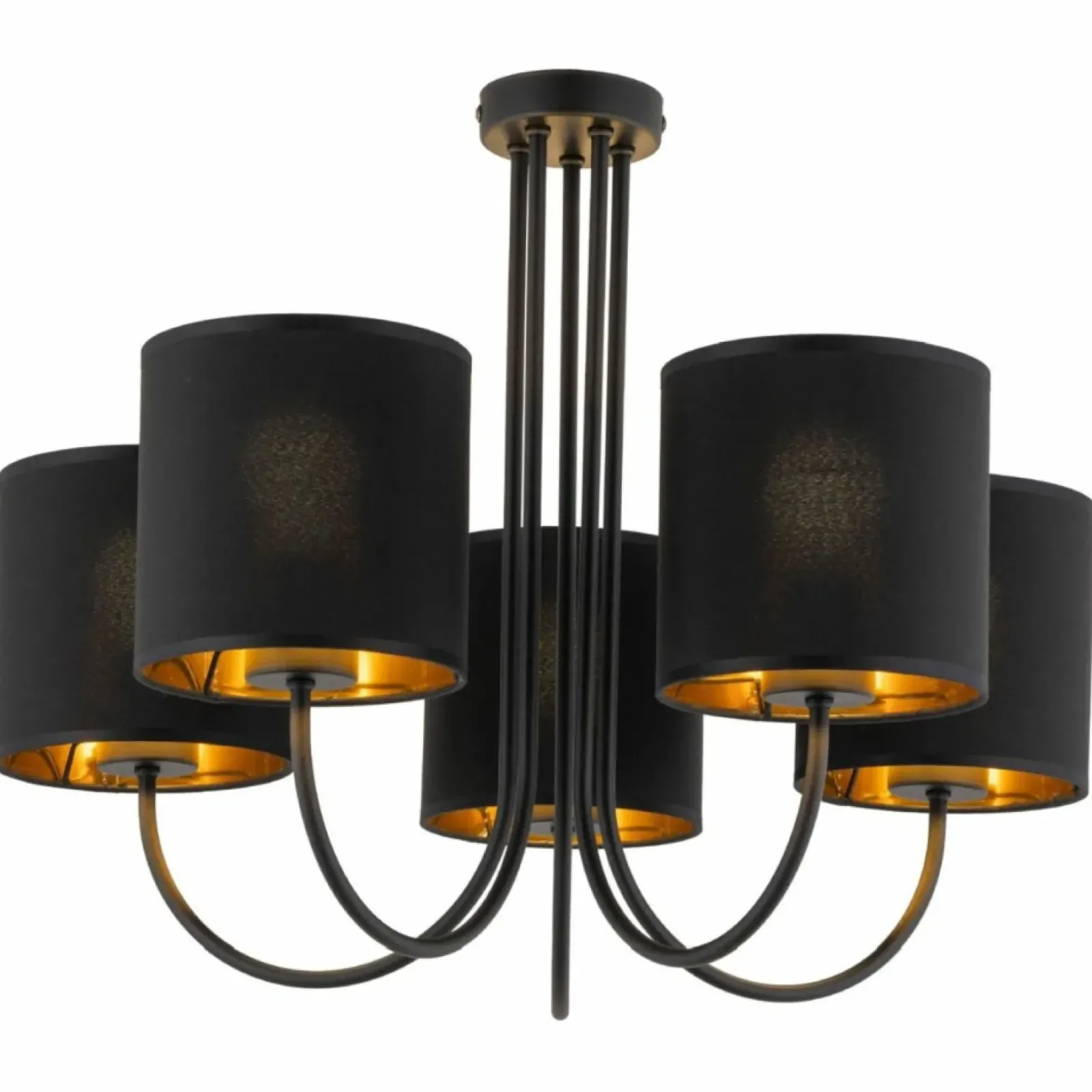 Sklep Kaja Elegancka lampa sufitowa z czarno-złotymi abażurami TK 4595 – TORENS Hot