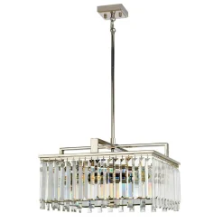 Sklep Kaja Elegancka lampa wisząca, polerowany nikiel ARIES-4P-L z serii ARIES* Żyrandole Z Abażurem