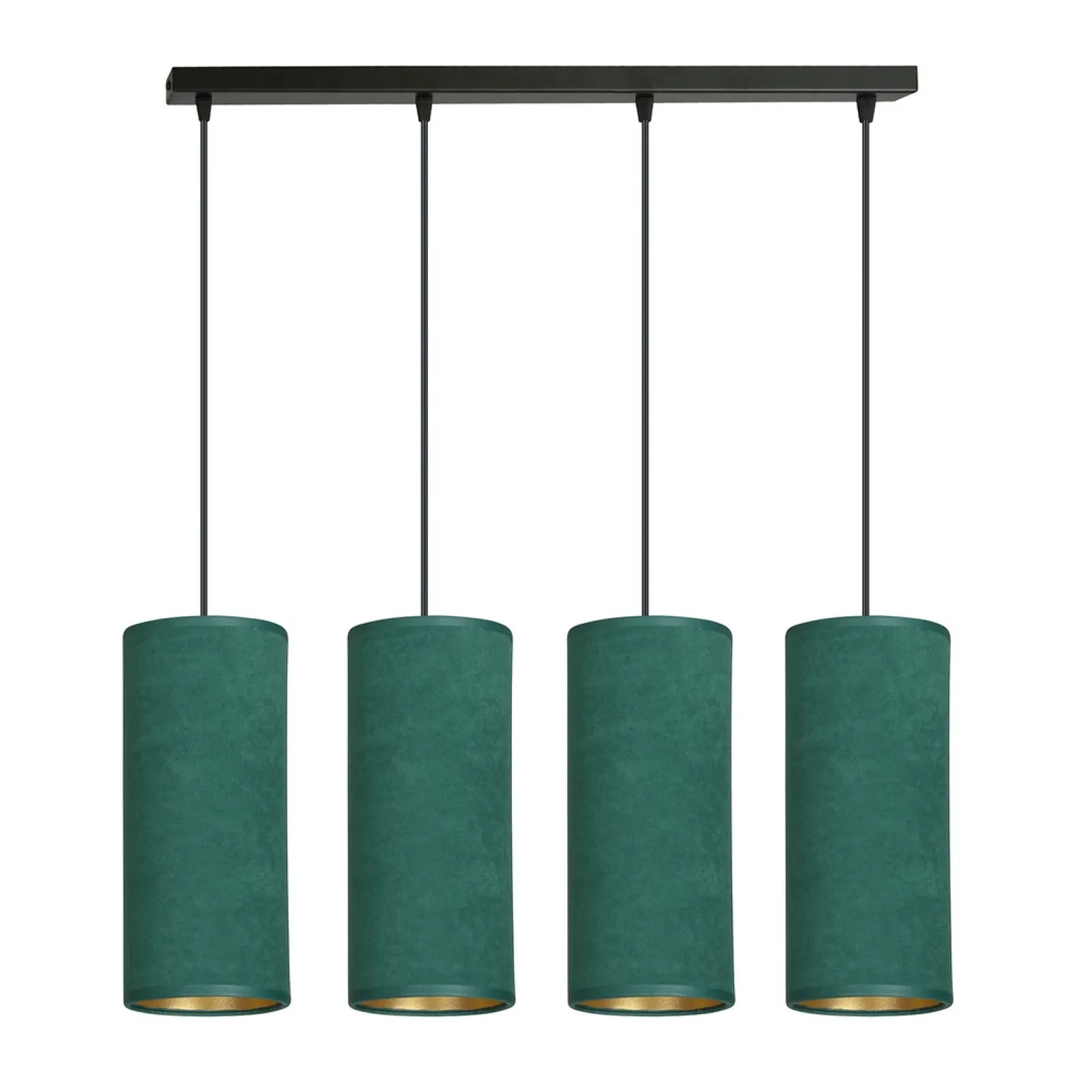 Sklep Kaja Elegancka lampa wisząca z zielonymi abażurami 1058/4 BENTE | Kaja* Żyrandole Z Abażurem