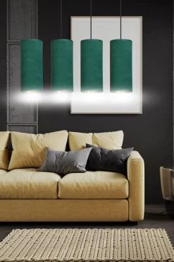 Sklep Kaja Elegancka lampa wisząca z zielonymi abażurami 1058/4 BENTE | Kaja* Żyrandole Z Abażurem
