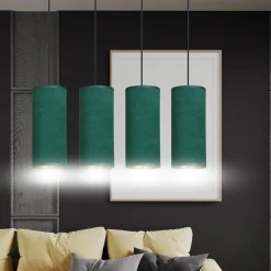 Sklep Kaja Elegancka lampa wisząca z zielonymi abażurami 1058/4 BENTE | Kaja* Żyrandole Z Abażurem