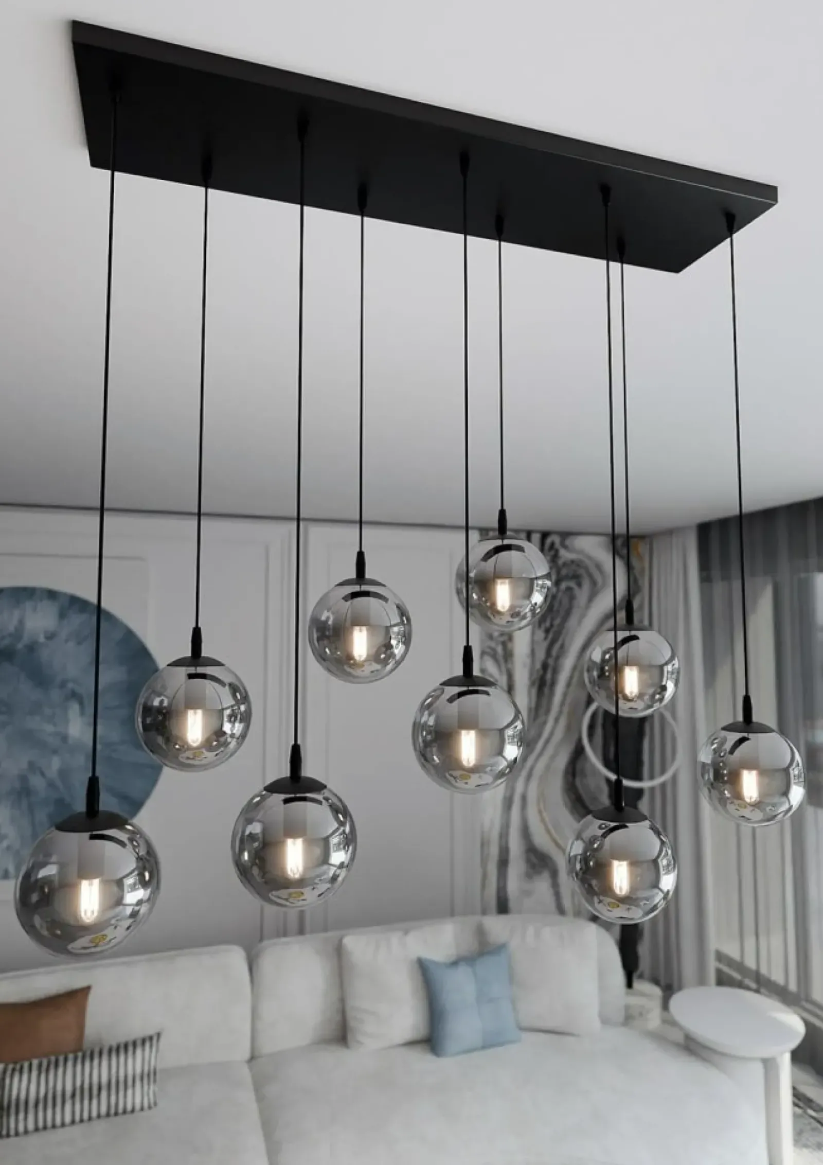 Sklep Kaja Elegancka lampa wisząca z grafitowymi kloszami 712/9 | Kaja Outlet