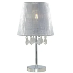 Sklep Kaja Elegancka lampka do sypialni LP-5005/1TS SREBRNA MONA | Kaja* Tradycyjne Lampki Stołowe