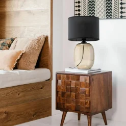 Sklep Kaja Elegancka lampka na szafkę w sypialni TK 5988 MELODY TOPAZ | Kaja* Lampki Stołowe Z Abażurem|Tradycyjne Lampki Stołowe