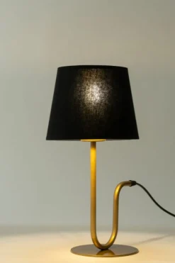 Sklep Kaja Elegancka lampka nocna z czarnym abażurem SIG 50358 VOLUTTO | Kaja* Lampki Stołowe Z Abażurem|Nowoczesne Lampki Stołowe