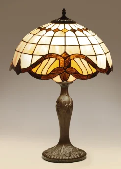 Sklep Kaja Elegancka lampka stołowa art deco K-G161122 WITRAŻ | Kaja Oświetlenie* Lampki Stołowe Retro