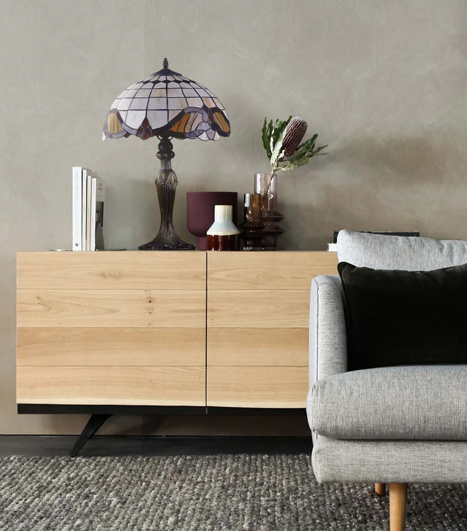 Sklep Kaja Elegancka lampka stołowa art deco K-G161122 WITRAŻ | Kaja Oświetlenie* Lampki Stołowe Retro